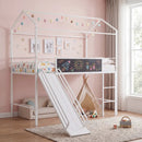 Kids Twin Size Loft Bed with Ladder and Slide for Bedroom by DirectDeals
