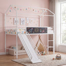 Kids Twin Size Loft Bed with Ladder and Slide for Bedroom
