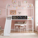 Kids Twin Size Loft Bed with Ladder and Slide for Bedroom by DirectDeals