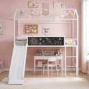 Kids Twin Size Loft Bed with Ladder and Slide for Bedroom