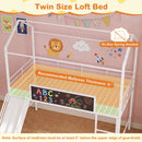 Kids Twin Size Loft Bed with Ladder and Slide for Bedroom