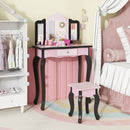 2 in 1 Princess Dressing Table Writing Desk with Cute Leopard Print 3 Makeup Accessories-Pink by LJGDeals