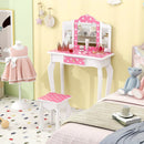 Princess Pretend Play Makeup Dressing Table with Cute Polka Dot Print-Pink by LJGDeals
