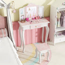 Kids Vanity Set with Drawer and 3 Makeup Accessories-Pink by LJGDeals
