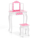 Princess Pretend Play Makeup Dressing Table with Cute Polka Dot Print-Pink by LJGDeals