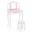 Kids Vanity Set with Drawer and 3 Makeup Accessories-Pink by LJGDeals