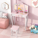 Kids Vanity Set with Drawer and 3 Makeup Accessories-Pink by LJGDeals
