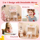 Kids Vanity Set with Drawer and 3 Makeup Accessories-Pink by LJGDeals