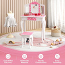Princess Pretend Play Makeup Dressing Table with Cute Polka Dot Print-Pink by LJGDeals