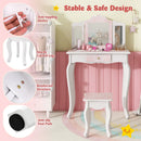 Kids Vanity Set with Drawer and 3 Makeup Accessories-Pink by LJGDeals