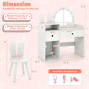 Kids Vanity Desk and Chair Set with Lights Open Shelves by LJGDeals