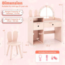 Kids Vanity Desk and Chair Set with Lights Open Shelves by LJGDeals