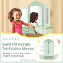 Kids Vanity Set with Tri-folding Mirror