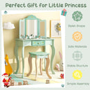 Kids Vanity Set with Tri-folding Mirror by LJGDeals