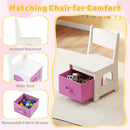 Kids Vanity Set Princess Girls Makeup Vanity Desk with Chair and 3-Color LED Lighted Mirror by LJGDeals