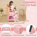 Kids Vanity Set with Colorful LED Lights Princess Makeup Dressing Table with Chair by LJGDeals