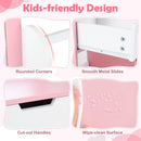 Kids Vanity Set with Chair and Mirror Makeup Dressing Desk with Storage Shelves and Drawers