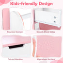 Kids Vanity Set with Chair and Mirror Makeup Dressing Desk with Storage Shelves and Drawers by DirectDeals