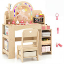 Kids Vanity Set with LED Mirror and Chair - Natural