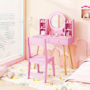 Kids Vanity Set with Lighted Mirror and Storage Drawers by LJGDeals