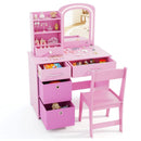 Kids Vanity Set with Lighted Mirror Makeup Desk and Chair Set with Drawers by LJGDeals