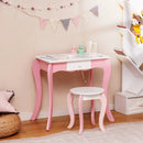 Kids Vanity Table and Stool Set with 360° Rotating Mirror and Whiteboard-Pink by LJGDeals