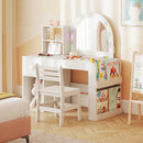 Kids Vanity Table and Chair Set with Lighted Mirror for Kids Aged 3+ Years Old by LJGDeals