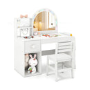 Kids Vanity Table and Chair Set with Lighted Mirror for Kids Aged 3+ Years Old by LJGDeals