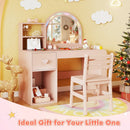 Kids Vanity Table and Chair Set with Lighted Mirror for Kids Aged 3+ Years Old by LJGDeals