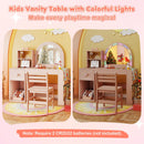 Kids Vanity Table and Chair Set with Lighted Mirror for Kids Aged 3+ Years Old