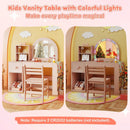 Kids Vanity Table and Chair Set with Lighted Mirror for Kids Aged 3+ Years Old by LJGDeals