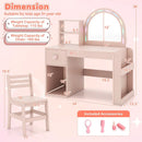 Kids Vanity Table and Chair Set with Lighted Mirror for Kids Aged 3+ Years Old by LJGDeals