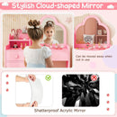Kids Vanity Table and Chair Set with Cloud-shaped Mirror and Open Shelf by LJGDeals