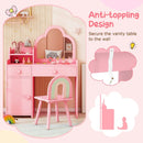 Kids Vanity Table and Chair Set with Cloud-shaped Mirror and Open Shelf by LJGDeals