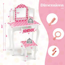 Princess Pretend Play Makeup Dressing Table with Cute Polka Dot Print-Pink by LJGDeals