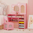Kids Vanity with Lights and 5 Drawers for Kids Aged 3+ Years Old by LJGDeals