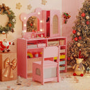 Kids Vanity with Lights and 5 Drawers for Kids Aged 3+ Years Old by LJGDeals