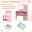 Kids Vanity with Lights and 5 Drawers for Kids Aged 3+ Years Old by LJGDeals