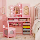 Kids Vanity with Lights and 5 Drawers for Kids Aged 3+ Years Old by LJGDeals