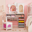 Kids Vanity with Lights and 5 Drawers for Kids Aged 3+ Years Old by LJGDeals