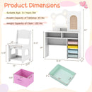 Kids Vanity with Lights and 5 Drawers for Kids Aged 3+ Years Old by LJGDeals