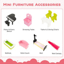 Wooden Dollhouse with Working Elevator and Rotatable Staircase-Pink by LJGDeals