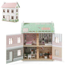 Kids Wooden Dollhouse 3 Level with Double-Sided Roofs and Doors-Pink by LJGDeals