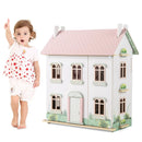Kids Wooden Dollhouse 3 Level with Double-Sided Roofs and Doors-Pink by LJGDeals