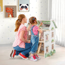 Kids Wooden Dollhouse 3 Level with Double-Sided Roofs and Doors-Pink by LJGDeals