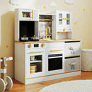 Kids Wooden Kitchen Playset with Stoves Sound Light for 3+ Years Old-White by LJGDeals