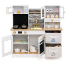 Kids Wooden Kitchen Playset with Stoves Sound Light for 3+ Years Old-White by LJGDeals