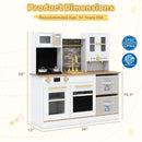Kids Wooden Kitchen Playset with Stoves Sound Light for 3+ Years Old-White by LJGDeals