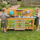 Wooden Mud Kitchen with 2 Sinks and 4 Stoves by LJGDeals