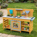 Wooden Mud Kitchen with 2 Sinks and 4 Stoves by LJGDeals